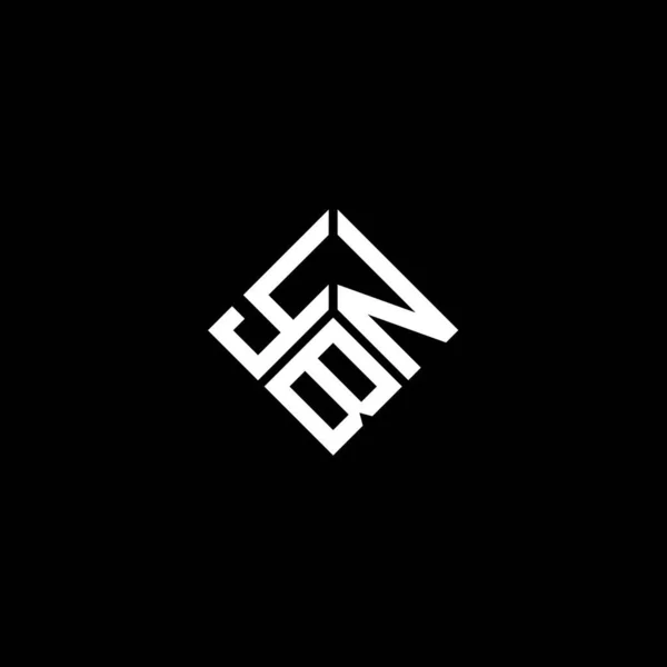 Diseño Del Logotipo Letra Ybn Sobre Fondo Negro Ybn Iniciales — Vector de stock