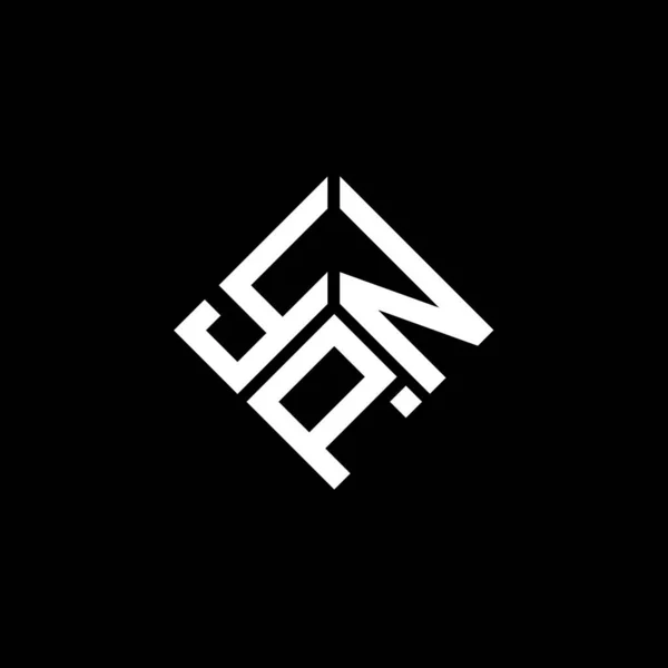 Ypn Lettre Logo Design Sur Fond Noir Ypn Initiales Créatives — Image vectorielle