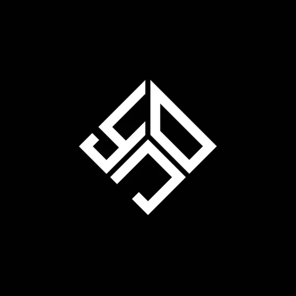 Yjo Design Logotipo Carta Fundo Preto Yjo Iniciais Criativas Conceito — Vetor de Stock