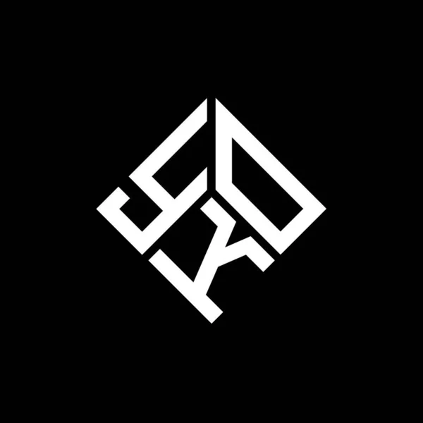 Yko Brev Logotyp Design Svart Bakgrund Yko Kreativa Initialer Brev — Stock vektor