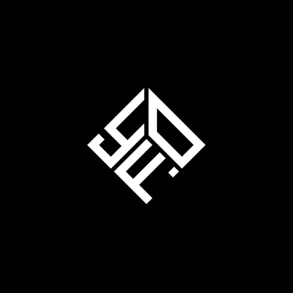 黒い背景にYfoの手紙のロゴデザイン Yfo創造的なイニシャルの手紙のロゴの概念 Yfo文字のデザイン — ストックベクタ