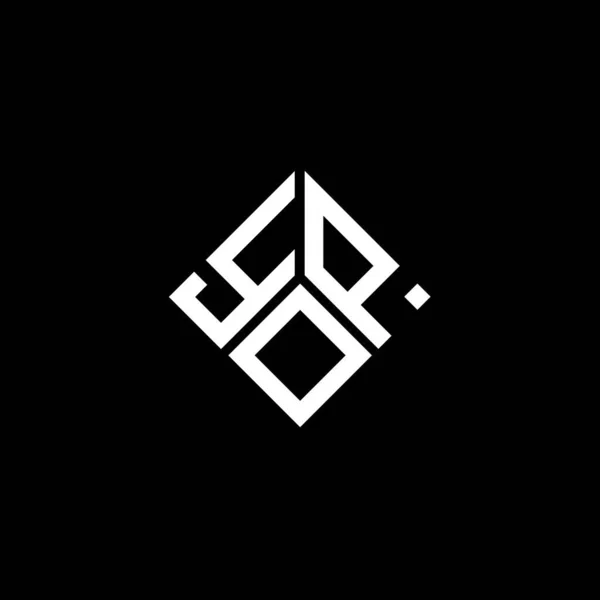Yop Letter Logo Ontwerp Zwarte Achtergrond Yop Creatieve Initialen Letter — Stockvector