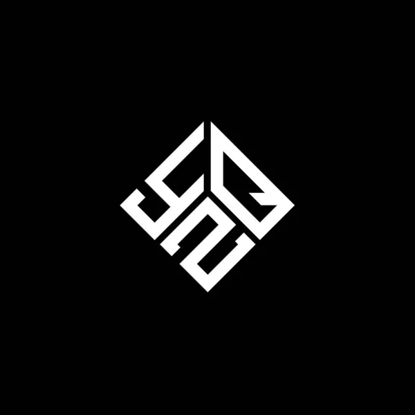 Yzq Design Logotipo Carta Fundo Preto Yzq Iniciais Criativas Conceito — Vetor de Stock