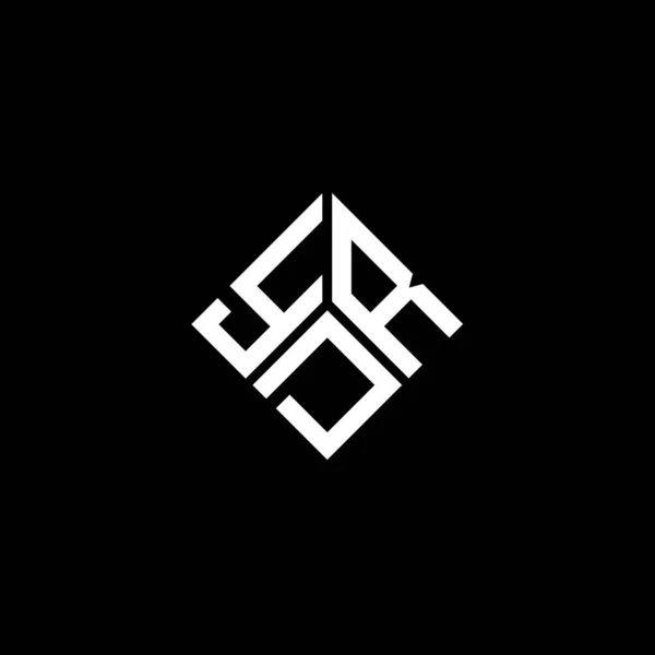 Ydr Design Logotipo Carta Fundo Preto Ydr Iniciais Criativas Conceito — Vetor de Stock