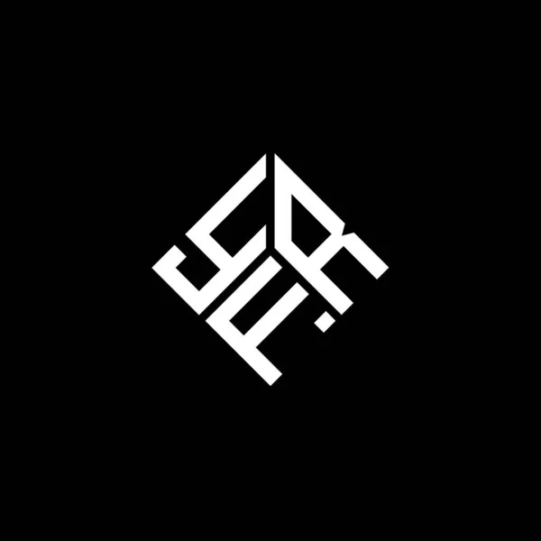 Siyah Arka Planda Yfr Harf Logosu Tasarımı Yfr Yaratıcı Harflerin — Stok Vektör