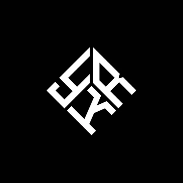 ブラックを基調としたYkr文字ロゴデザイン Ykrクリエイティブイニシャルレターロゴコンセプト Ykr文字デザイン — ストックベクタ