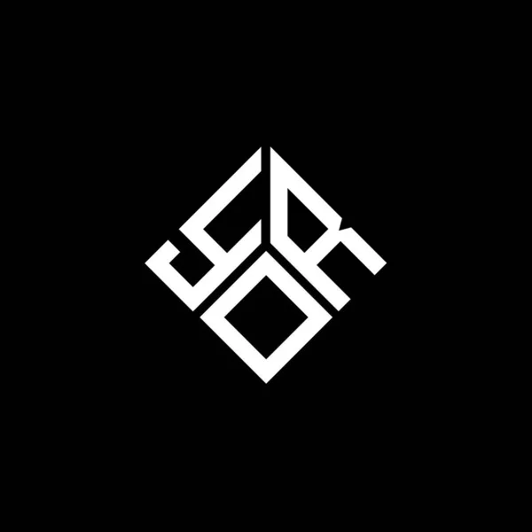 Yor Logo Ontwerp Zwarte Achtergrond Yor Creatieve Initialen Letter Logo — Stockvector