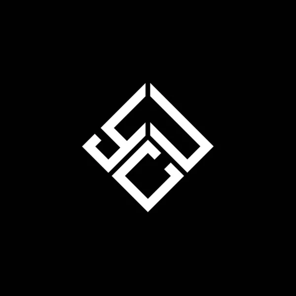 Ycu Letter Logo Design Black Background Ycu Creative Initials Letter — ストックベクタ