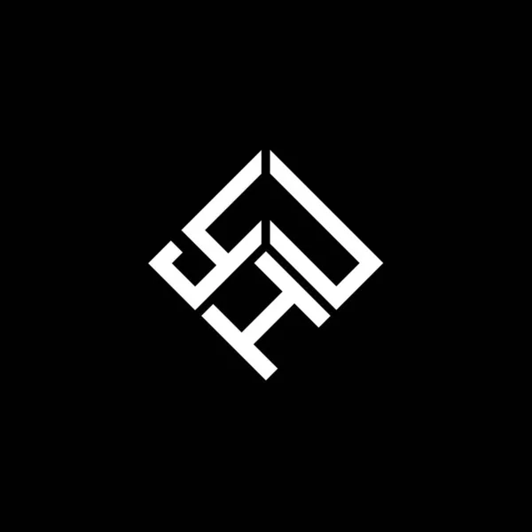 Yhu Letter Logo Ontwerp Zwarte Achtergrond Yhu Creatieve Initialen Letter — Stockvector