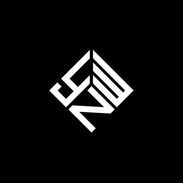 Форма Логотипу Ynw Чорному Тлі Творчі Ініціали Ynw Мають Поняття — стоковий вектор
