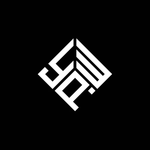 Ypw Σχέδιο Λογότυπο Επιστολή Μαύρο Φόντο Ypw Δημιουργική Αρχικά Γράμμα — Διανυσματικό Αρχείο