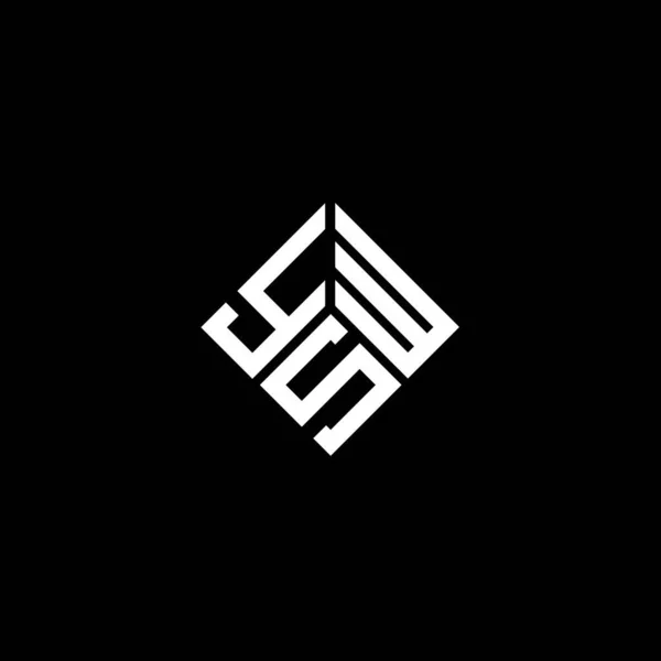 Ysw Design Logotipo Carta Fundo Preto Ysw Iniciais Criativas Conceito — Vetor de Stock