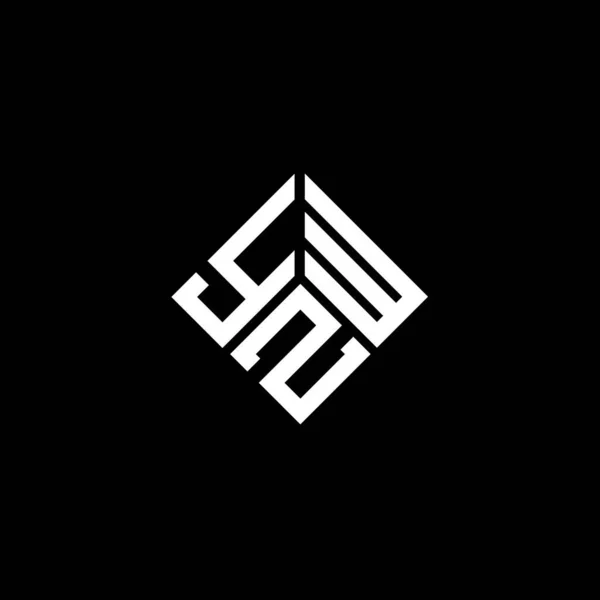 Yzw Logo Ontwerp Zwarte Achtergrond Yzw Creatieve Initialen Letter Logo — Stockvector