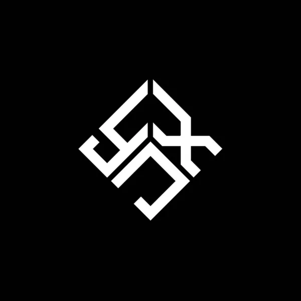 Diseño Del Logotipo Letra Yjx Sobre Fondo Negro Yjx Iniciales — Vector de stock