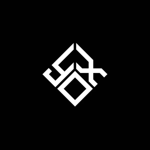 Yox Lettre Logo Design Sur Fond Noir Yox Initiales Créatives — Image vectorielle