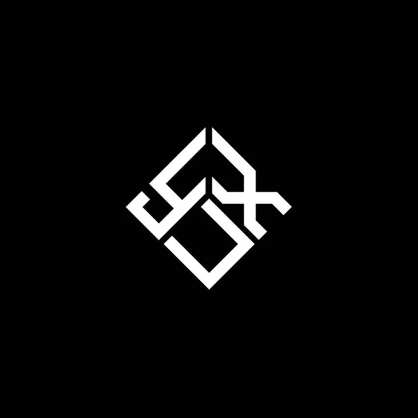 Yux Bokstav Logotyp Design Svart Bakgrund Yux Kreativa Initialer Brev — Stock vektor