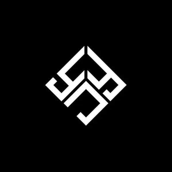 Siyah Arka Planda Yjy Harf Logosu Tasarımı Yjy Yaratıcı Harflerin — Stok Vektör