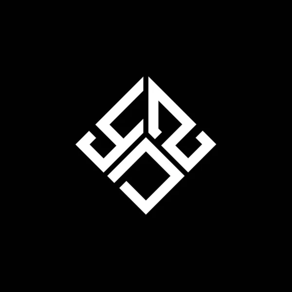 Diseño Del Logotipo Letra Ydz Sobre Fondo Negro Ydz Iniciales — Vector de stock