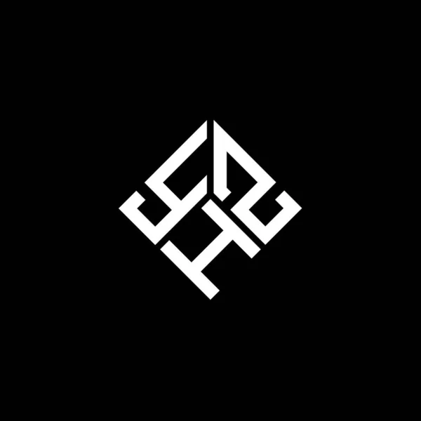 Diseño Del Logotipo Letra Yhz Sobre Fondo Negro Yhz Iniciales — Vector de stock