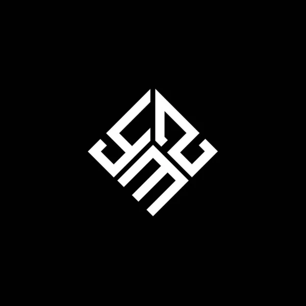 Ymz Logo Ontwerp Zwarte Achtergrond Ymz Creatieve Initialen Letter Logo — Stockvector