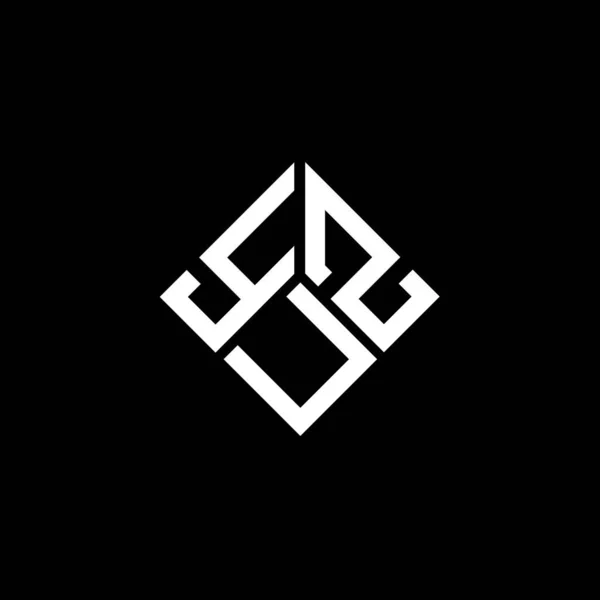 Diseño Del Logotipo Letra Yuz Sobre Fondo Negro Yuz Iniciales — Vector de stock