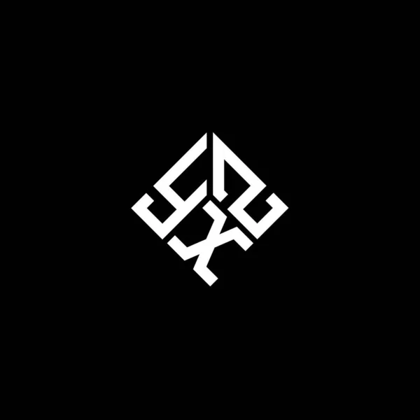 Diseño Del Logotipo Letra Yxz Sobre Fondo Negro Yxz Iniciales — Vector de stock
