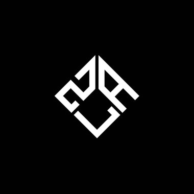 Siyah arka planda ZLA harf logosu tasarımı. ZLA yaratıcı harfler logosu konsepti. ZLA harf tasarımı.