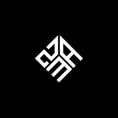 Siyah arka planda ZMA harfi logo tasarımı. ZMA yaratıcı harflerin baş harfleri logo kavramı. ZMA harf tasarımı.