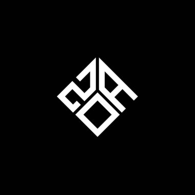 Siyah arka planda ZOA harf logosu tasarımı. Hayvanat Bahçesi Yaratıcı Harf Logosu. ZOA harf tasarımı.