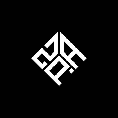 Siyah arka planda ZPA harfi logo tasarımı. ZPA yaratıcı harflerin baş harfleri logo kavramı. ZPA harf tasarımı.