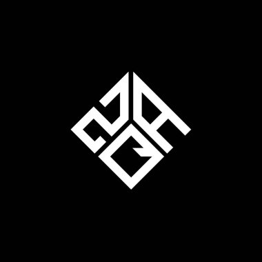 Siyah arka planda ZQA harf logosu tasarımı. ZQA yaratıcı harflerin baş harfleri logo kavramı. ZQA harf tasarımı.