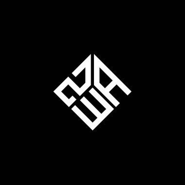 Siyah arka planda ZWA harf logosu tasarımı. ZWA yaratıcı harf logosu konsepti. ZWA harf tasarımı.