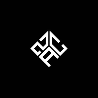 Siyah arka planda ZAC harf logosu tasarımı. ZAC yaratıcı harflerin baş harfleri logo kavramı. ZAC harf tasarımı.