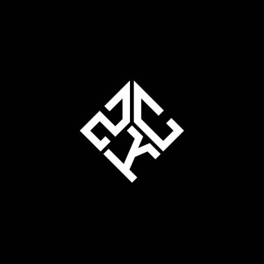 Siyah arkaplanda ZKC harf logosu tasarımı. ZKC yaratıcı harflerin baş harfleri logo kavramı. ZKC harf tasarımı.