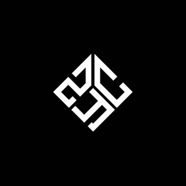 Siyah arka planda ZYC harf logosu tasarımı. ZYC yaratıcı harflerin baş harfleri logo kavramı. ZYC harf tasarımı.