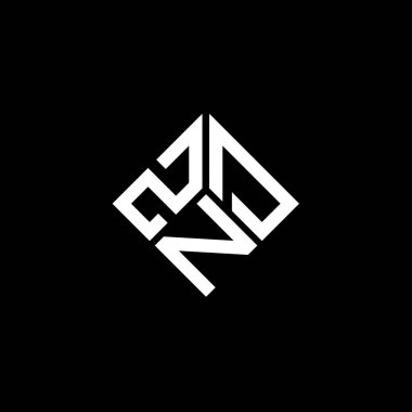 Siyah arka planda ZND harf logosu tasarımı. ZND yaratıcı harflerin baş harfleri logo kavramı. ZND harf tasarımı.