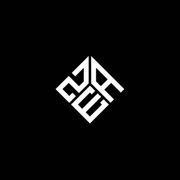 Siyah Arka Planda Zea Harf Logosu Tasarımı Zea Yaratıcı Harflerin — Stok Vektör