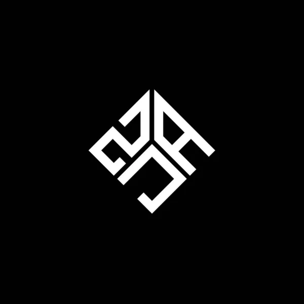 Diseño Del Logotipo Letra Zja Sobre Fondo Negro Zja Iniciales — Vector de stock