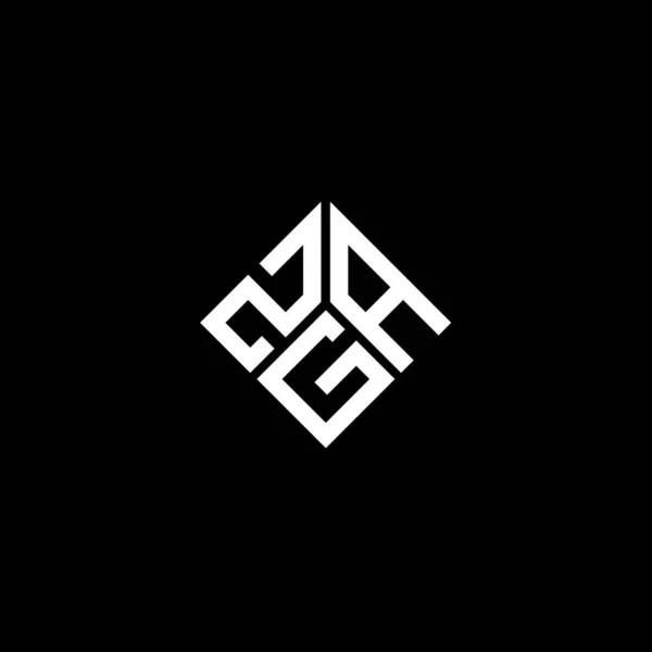 Zga Lettre Logo Design Sur Fond Noir Zga Initiales Créatives — Image vectorielle