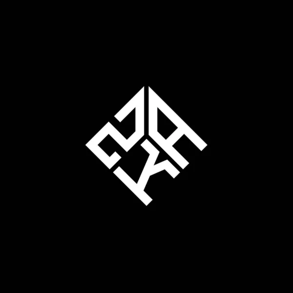 Desain Logo Surat Zka Pada Latar Belakang Hitam Konsep Logo - Stok Vektor