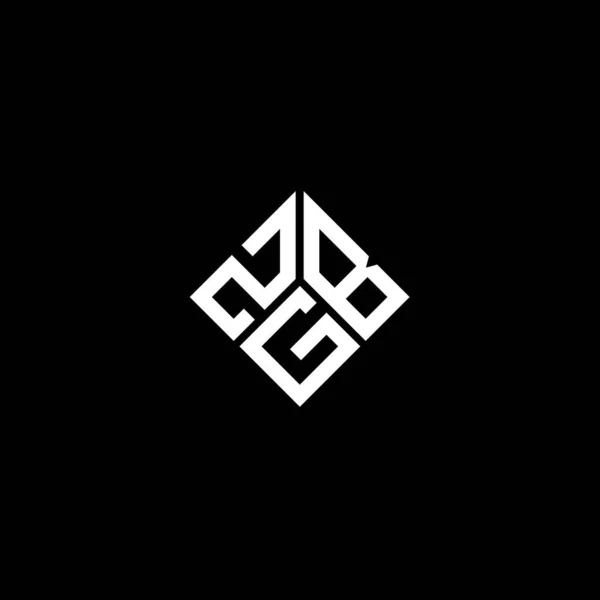 Siyah Arka Planda Zgb Harf Logosu Tasarımı Zgb Yaratıcı Harflerin — Stok Vektör