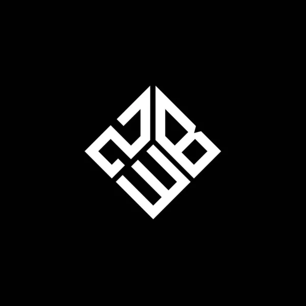 Zwb Letter Logo Design Black Background Zwb Creative Initials Letter — Stock Vector