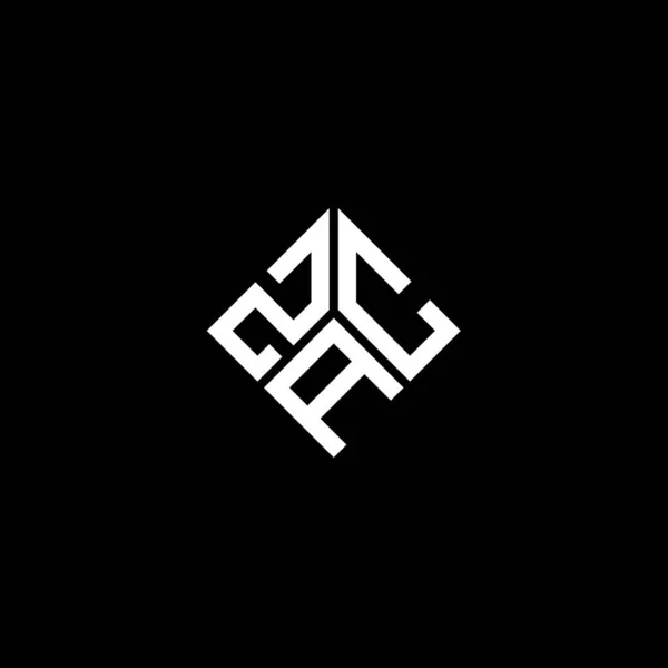Diseño Del Logotipo Letra Zac Sobre Fondo Negro Zac Iniciales — Archivo Imágenes Vectoriales
