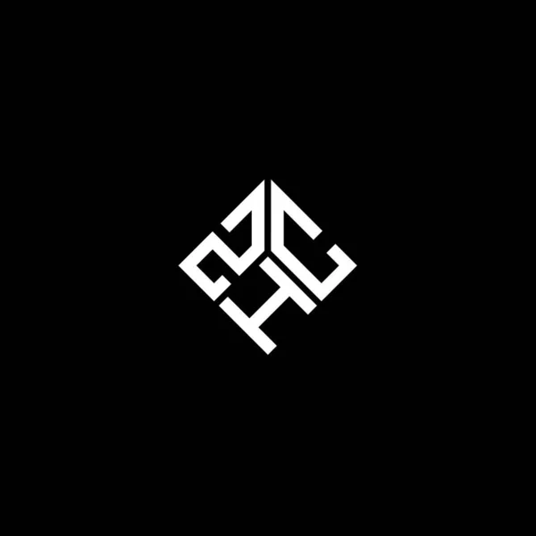 Diseño Del Logotipo Letra Zhc Sobre Fondo Negro Zhc Iniciales — Vector de stock
