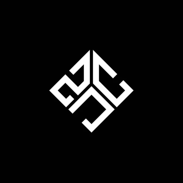 Diseño Del Logotipo Letra Zjc Sobre Fondo Negro Zjc Iniciales — Vector de stock
