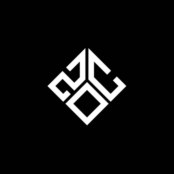 Diseño Del Logotipo Letra Zoc Sobre Fondo Negro Zoc Iniciales — Vector de stock