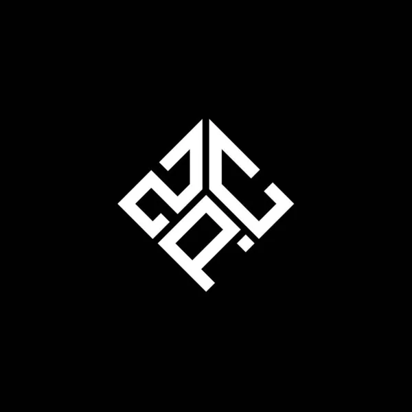 黒の背景にZpcの手紙のロゴデザイン Zpcクリエイティブイニシャルレターロゴコンセプト Zpcレターデザイン — ストックベクタ