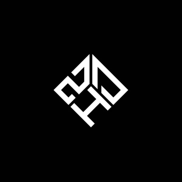 Design Logotipo Carta Zhd Fundo Preto Zhd Iniciais Criativas Conceito — Vetor de Stock