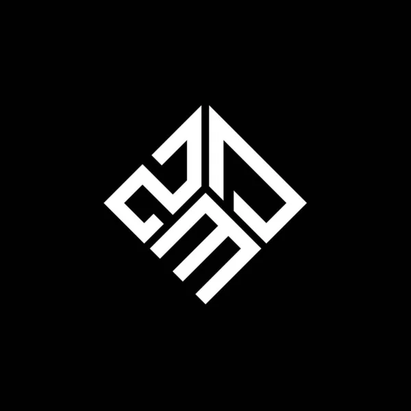 Diseño Del Logotipo Letra Zmd Sobre Fondo Negro Zmd Iniciales — Vector de stock