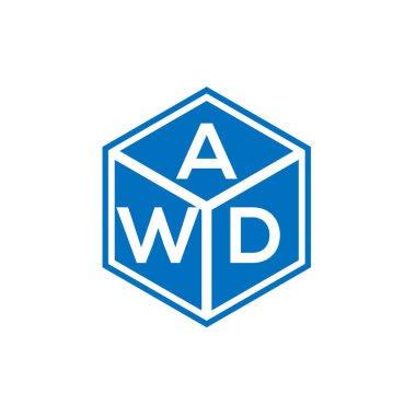 Siyah arka planda AWD harf logosu tasarımı. AWD yaratıcı harflerin baş harfleri logo kavramı. AWD harf tasarımı.